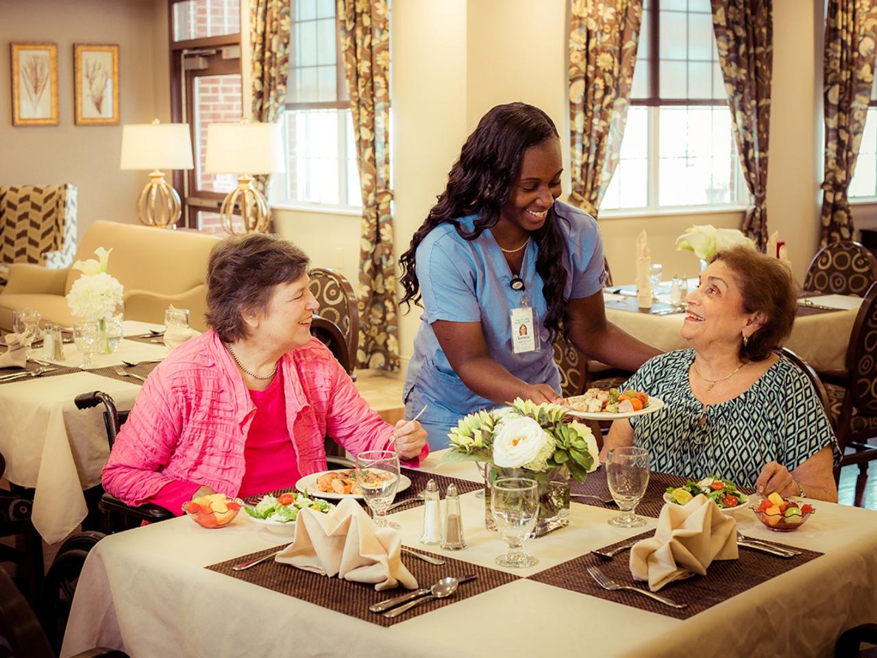 Patients enjoying our Restaurant-Style Dining experience