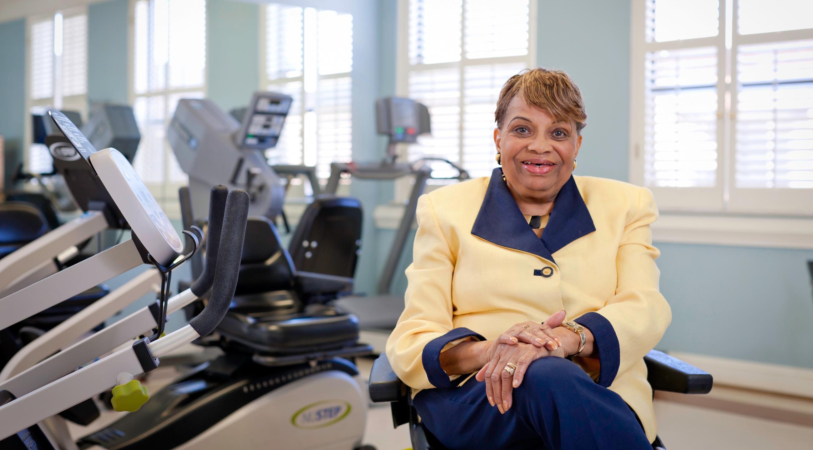 Gertrude in our LifeWorks Rehab gym