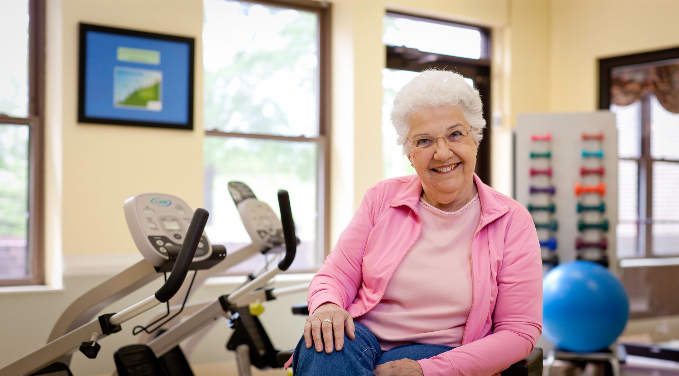 Mary in our LifeWorks Rehab gym