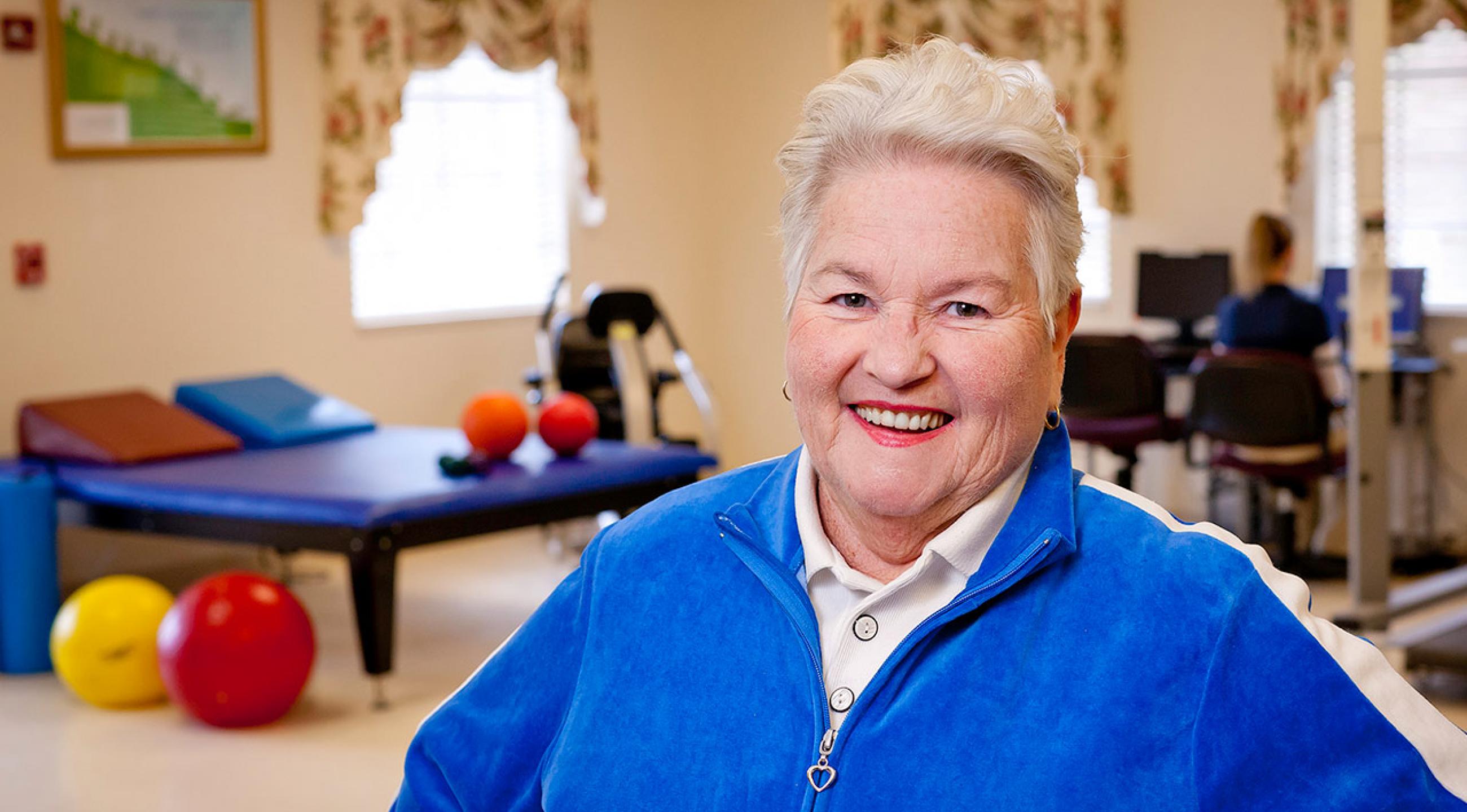 Connie in the rehab gym. 