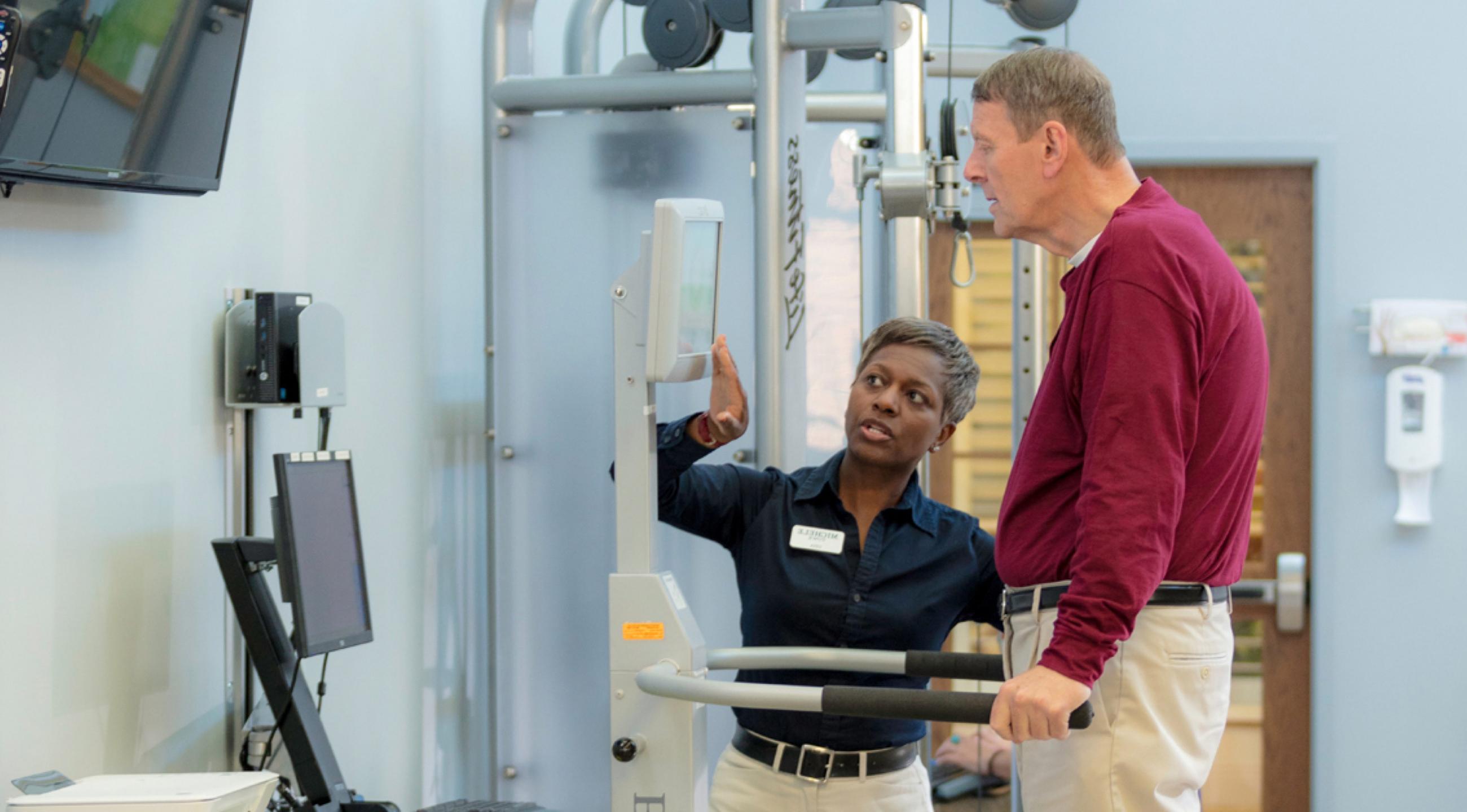 Patient in our LifeWorks Rehab gym