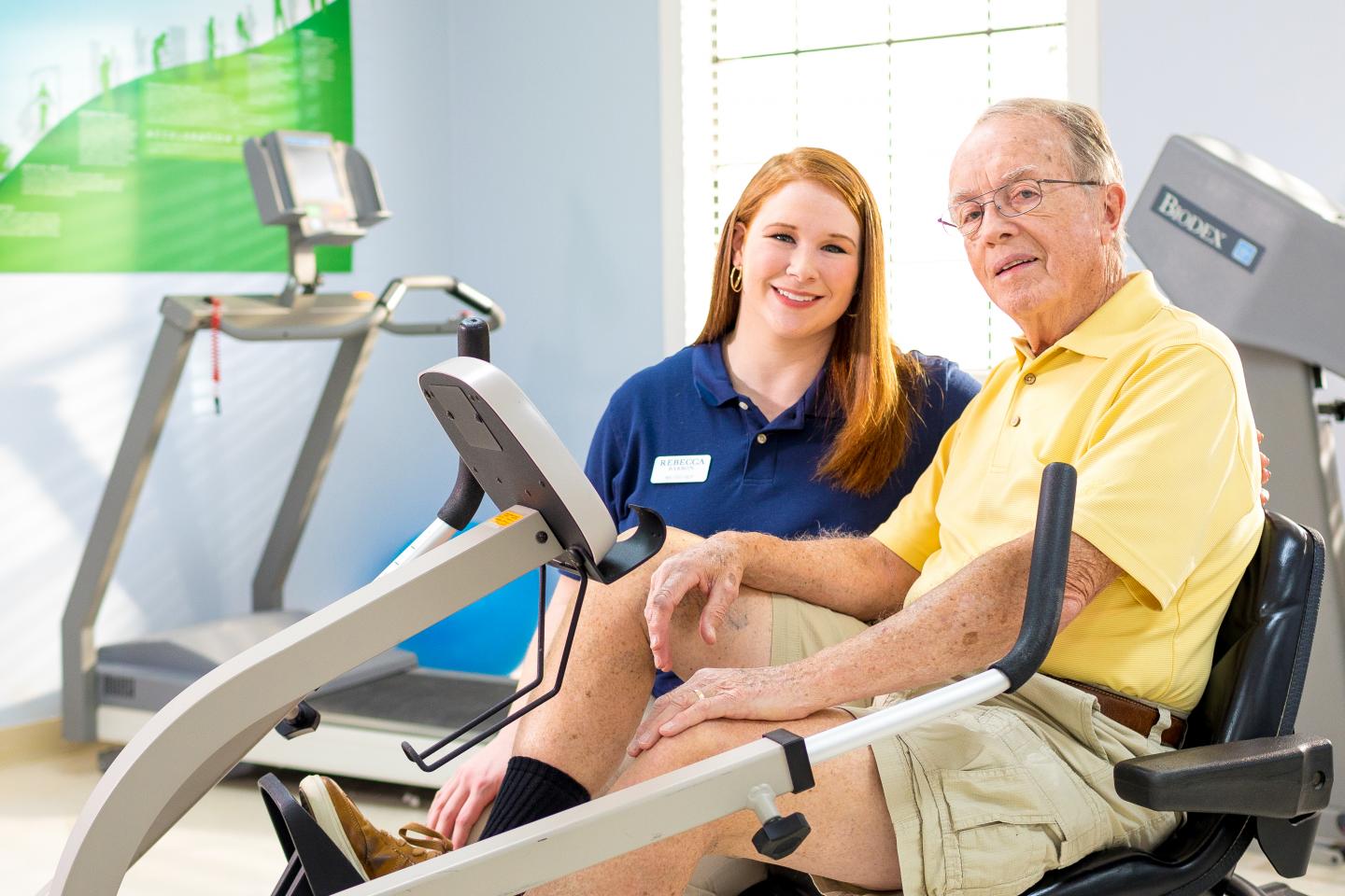 Bill Palmer with a LifeWorks Rehab Therapist