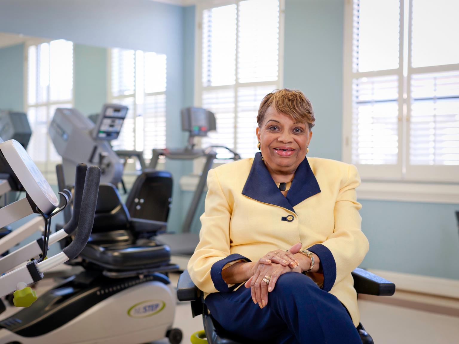 Gertrude in our LifeWorks Rehab gym