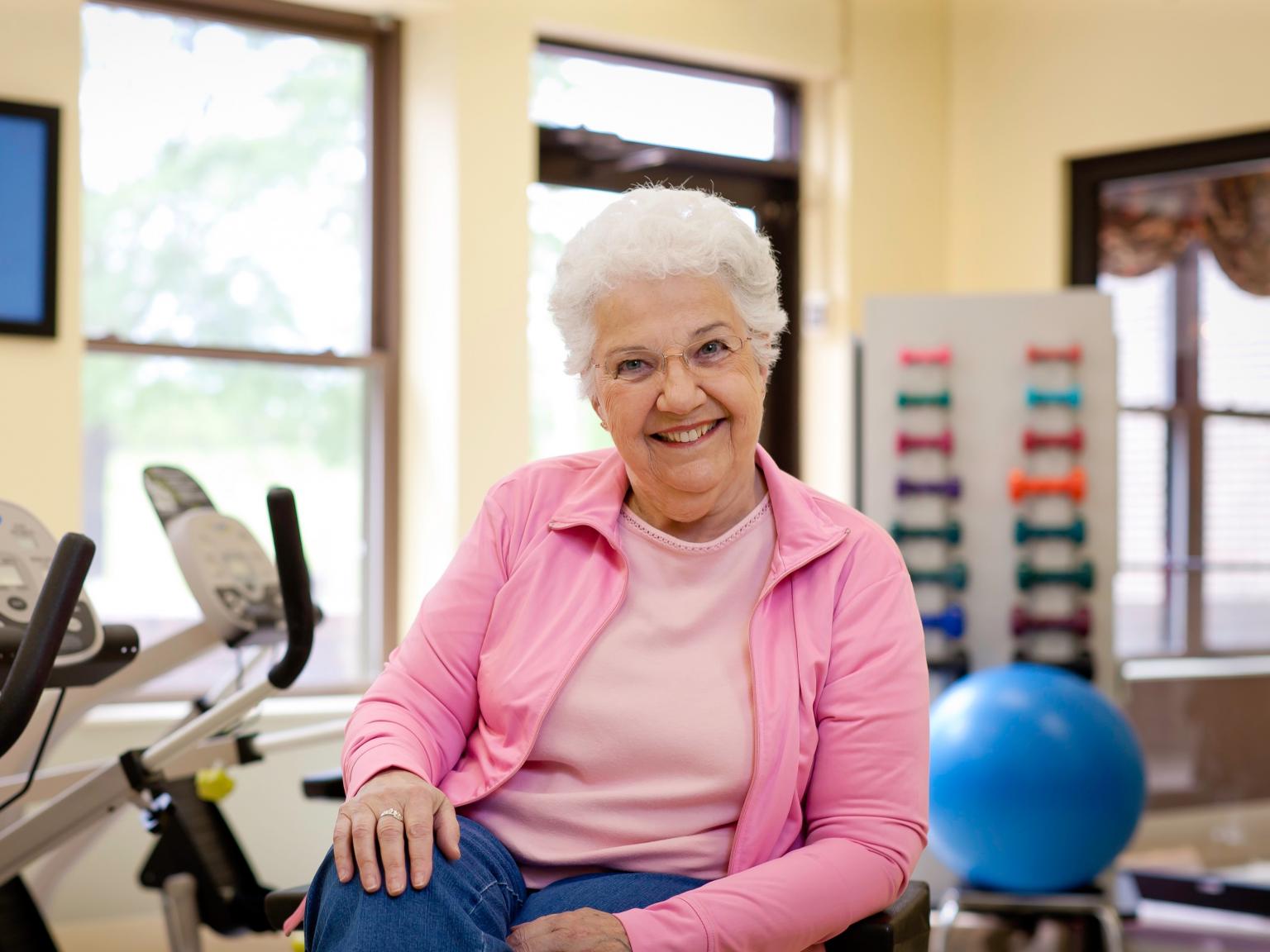 Mary in our LifeWorks Rehab gym