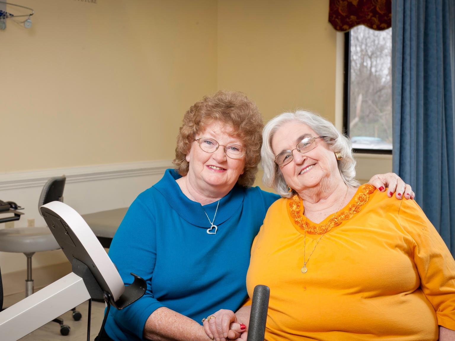 Carol McCauley and Hazel Gallier in our LifeWorks Rehab gym.