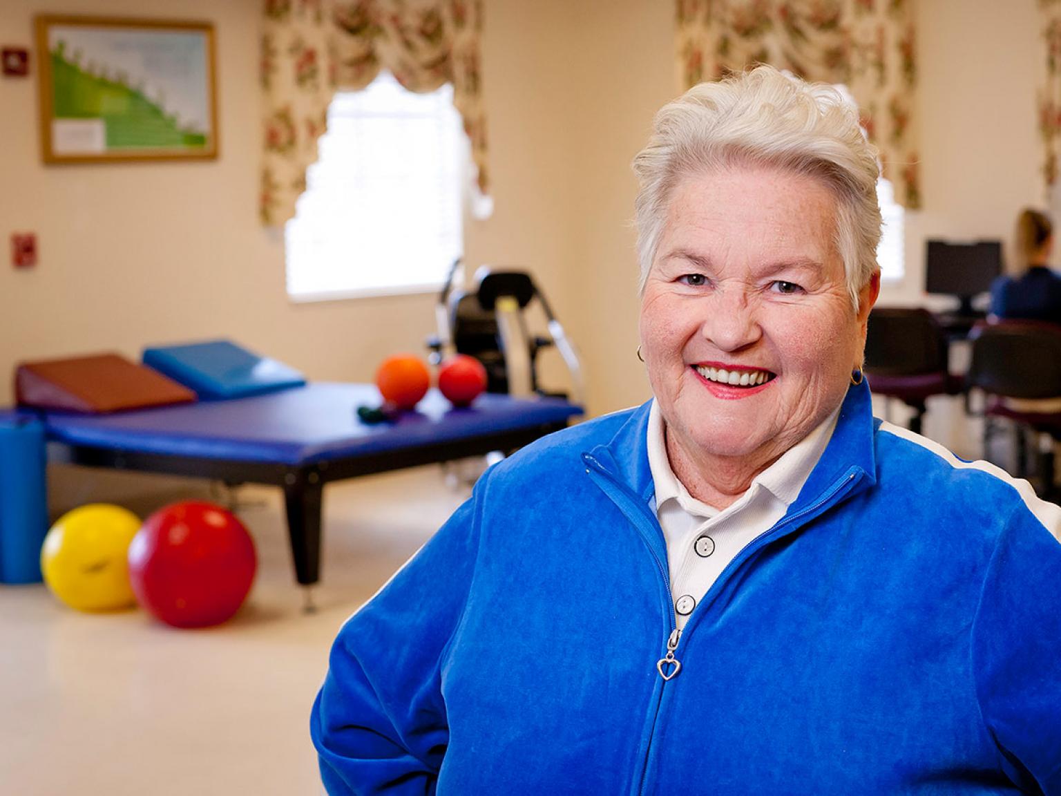Connie in the rehab gym.