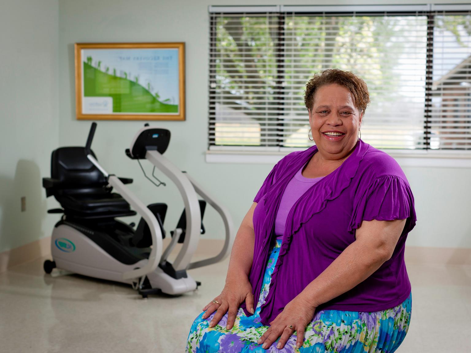Barbara in our LifeWorks Rehab gym