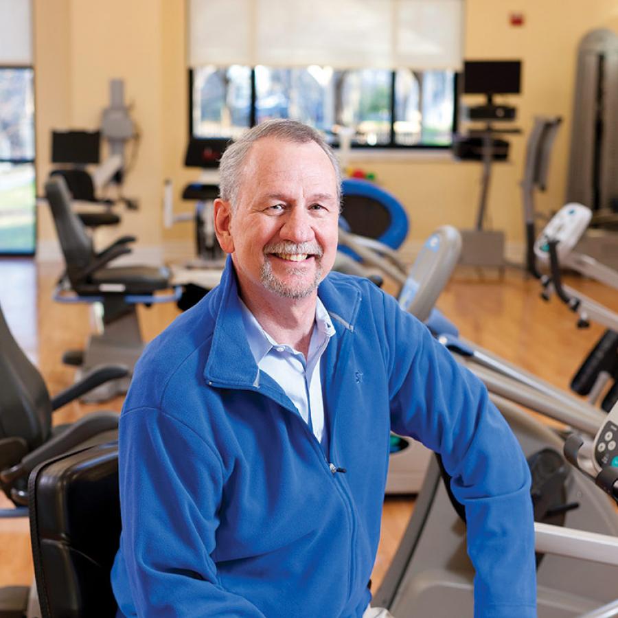 Patient in LifeWorks Rehab gym