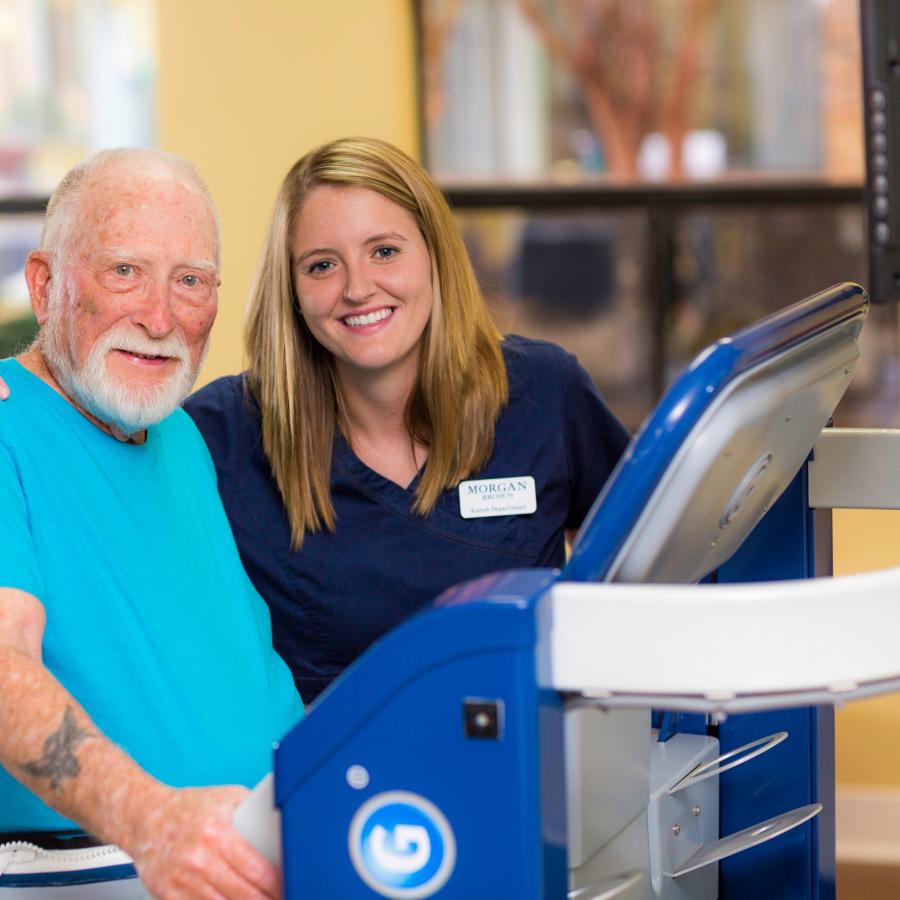 Lyndell with his therapist. 