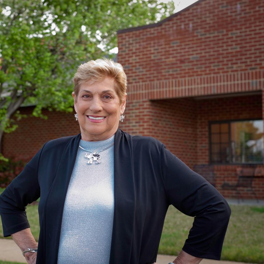 Majorie enjoying the grounds outside Bayside Health & Rehabilitation Center