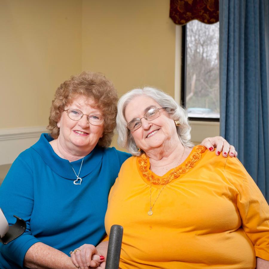 Carol McCauley and Hazel Gallier in our LifeWorks Rehab gym.