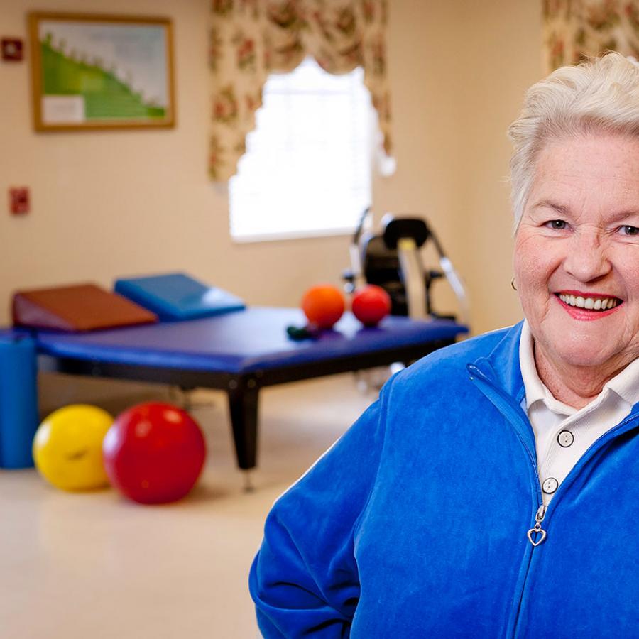 Connie in the rehab gym. 
