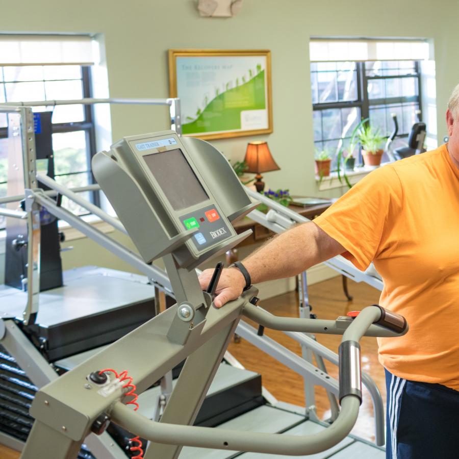 Steve and Debbie Miller in the LifeWorks Rehab gym